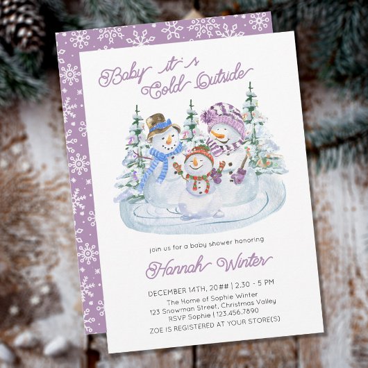Baby het is koud buiten Jolly Snowman Baby shower Kaart