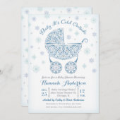 Baby Het is koud buiten, Jongen Shower Uitnodiging (Voorkant / Achterkant)