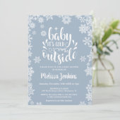 Baby Het is koud buiten Jongen Winter Baby shower Kaart (Staand voorkant)