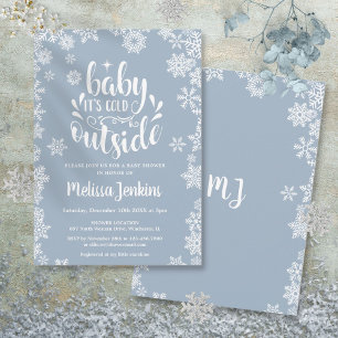 Baby Het is koud buiten Jongen Winter Baby shower Kaart