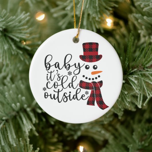 Baby het is koud buiten - keramisch siermiddel ornament (Boom)