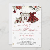 Baby het is koud buiten Kerst Baby Shower Kaart (Voorkant)