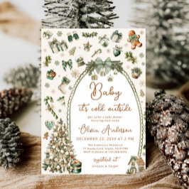 Baby het is koud buiten Kerst Baby shower Kaart