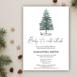 Baby het is koud buiten Kerst baby shower Kaart