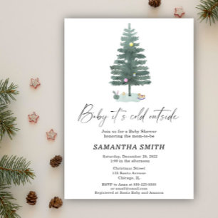 Baby het is koud buiten Kerst baby shower Kaart