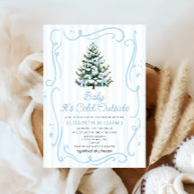 Baby het is koud buiten Kerst blauw baby shower