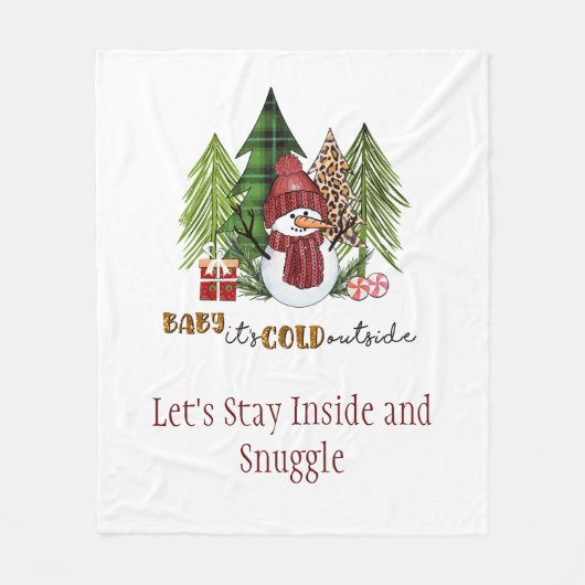 Baby het is koud buiten Kerst Persoonlijk Fleece Deken (Voorkant)