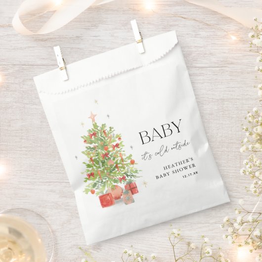 Baby Het is koud buiten kerstBaby shower Bedankzakje (Geknipt)