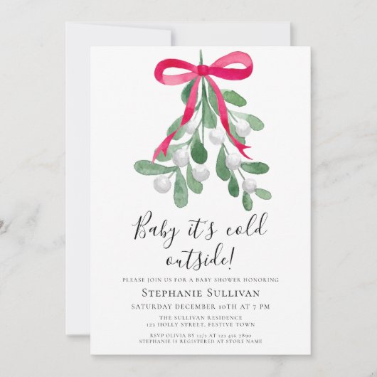 Baby Het is koud buiten kerstBaby shower Kaart (Voorkant)