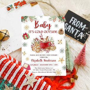 Baby Het is koud buiten kerstBaby shower Kaart