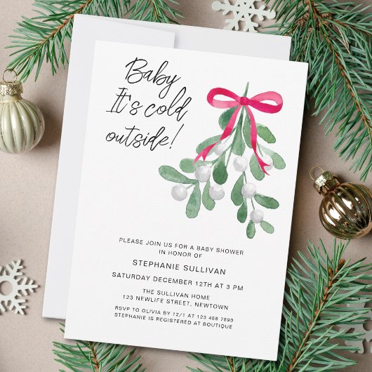 Baby Het is koud buiten kerstBaby shower Kaart