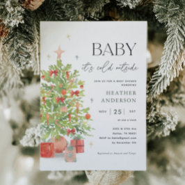 Baby Het is koud buiten kerstBaby shower Kaart