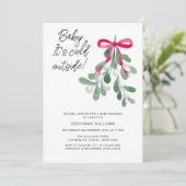 Baby Het is koud buiten kerstBaby shower Kaart (Staand voorkant)