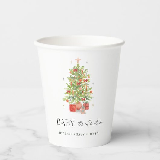 Baby Het is koud buiten kerstBaby shower Papieren Bekers (Voorkant)