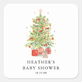 Baby Het is koud buiten kerstBaby shower Vierkante Sticker