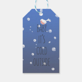 Baby, het is koud buiten - kerstcadeautassen cadeaulabel