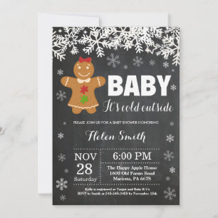 Baby het is koud buiten Kerstdakman Baby Borrel Kaart