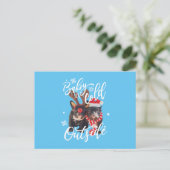 Baby Het is koud buiten kerstfeestbolle hond. Briefkaart (Staand voorkant)