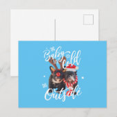 Baby Het is koud buiten kerstfeestbolle hond. Briefkaart (Voorkant / Achterkant)