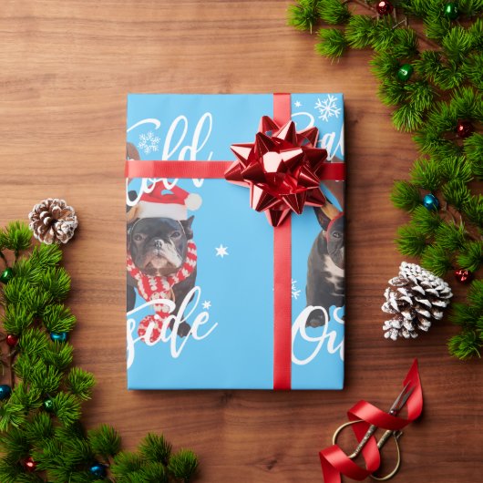 Baby Het is koud buiten kerstfeestbolle hond T- Cadeaupapier (Feestdagen Geschenken)