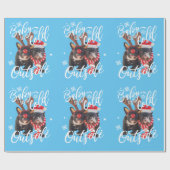 Baby Het is koud buiten kerstfeestbolle hond T- Cadeaupapier (Vlak)