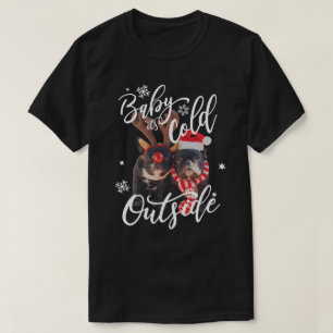 Baby Het is koud buiten kerstfeestbolle hond T-shirt