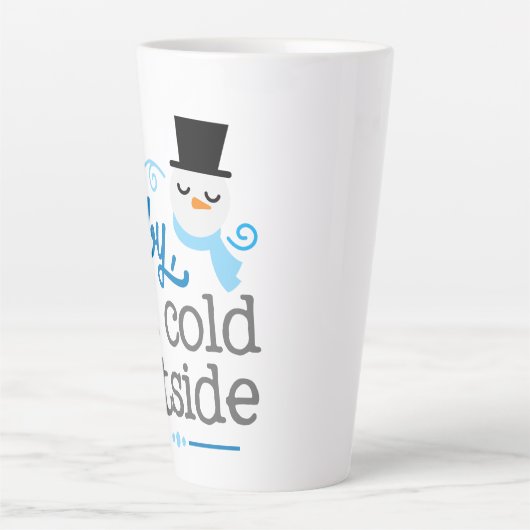 baby het is koud buiten kerstfeestdag latte mok (Voorkant)