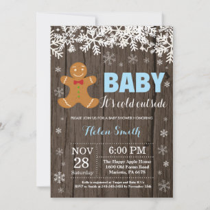 Baby het is koud buiten kerstman baby shower kaart