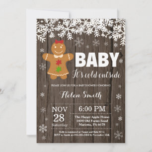 Baby het is koud buiten kerstman baby shower kaart