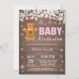 Baby het is koud buiten kerstman baby shower kaart