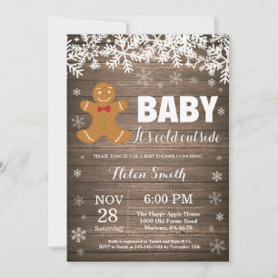 Baby het is koud buiten kerstman babyshower kaart