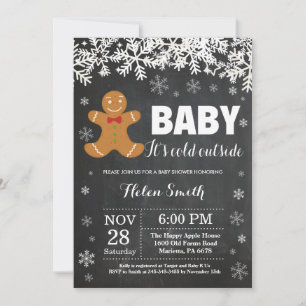 Baby het is koud buiten kerstman babyshower kaart