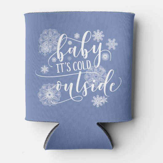 Baby het is koud buiten Kerstmis Blikjeskoeler (Voorkant)
