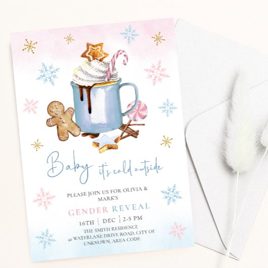 Baby het is koud buiten Kerstmis Gender Reveal Kaart