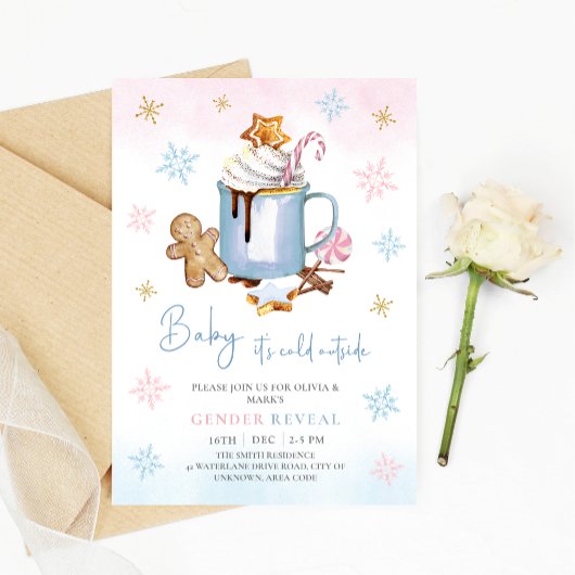 Baby het is koud buiten Kerstmis Gender Reveal Kaart