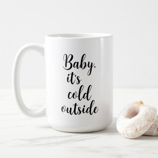 Baby het is koud buiten Kerstmis Koffiemok (Met donut)