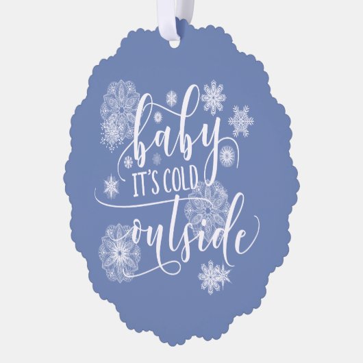 Baby het is koud buiten Kerstmis Ornament Kaart (Links)