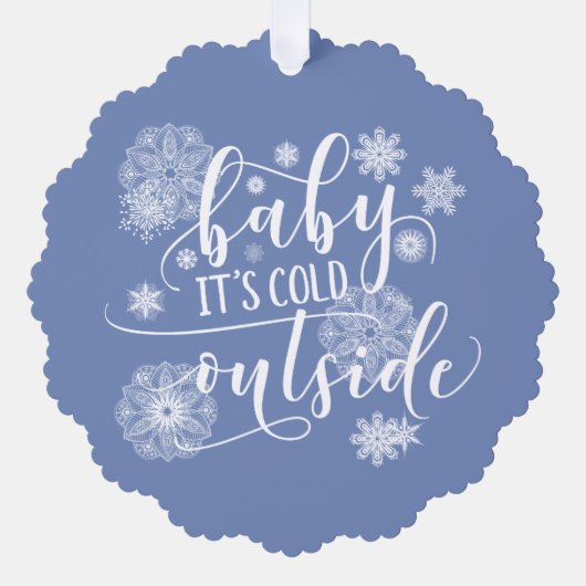 Baby het is koud buiten Kerstmis Ornament Kaart (Voorkant)