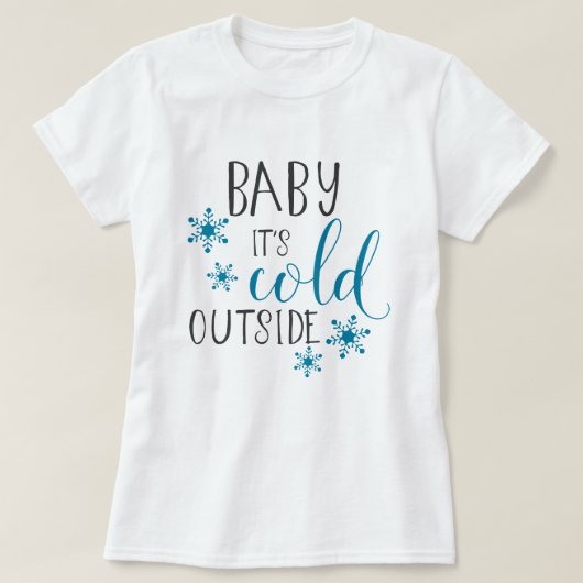 Baby Het is koud buiten Kerstmis T-shirt (Design voorkant)