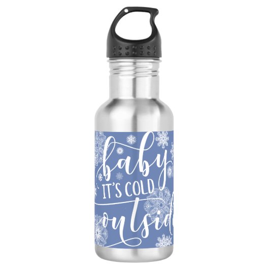 Baby het is koud buiten Kerstmis Waterfles (Voorkant)