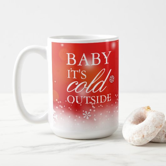 Baby Het is koud buiten kerstvakantie Koffiemok (Met donut)