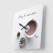Baby Het is koud buiten kerstwarme chocolade. Vierkante Klok (Hoek)