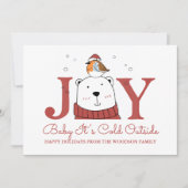 Baby Het is koud buiten kerstWenskaart (Voorkant)