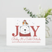 Baby Het is koud buiten kerstWenskaart (Staand voorkant)