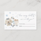 Baby Het is koud buiten kleding hoeveel Snoepjes Informatiekaartje (Voorkant)