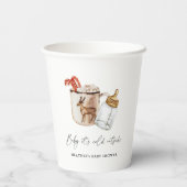 Baby Het Is Koud Buiten Knus Winter Baby Shower Papieren Bekers (Achterkant)