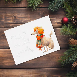 Baby Het is koud buiten koude winter poedel Folie Feestdagen Briefkaart