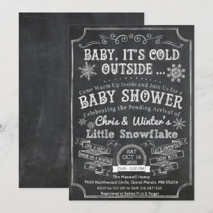 Baby het is koud buiten Krijt Baby Shower Uitnodig Kaart