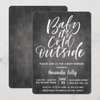 Baby het is koud buiten Krijt Baby Shower Uitnodig