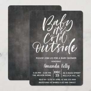 Baby het is koud buiten Krijt Baby Shower Uitnodig Kaart